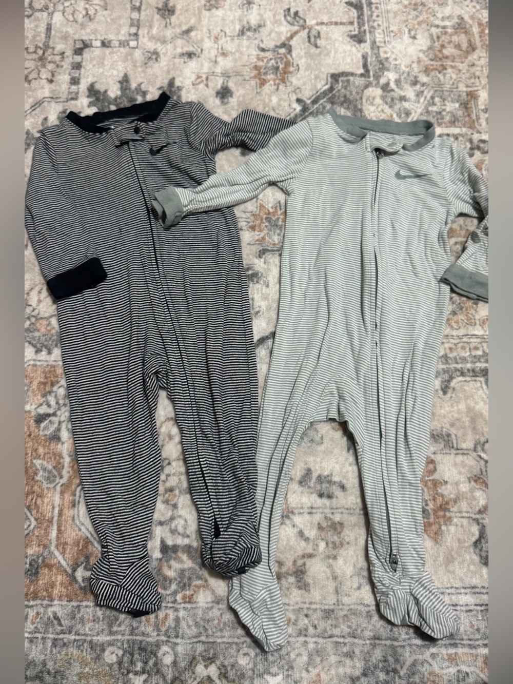 Nike Baby Footed Zip Sleepers – 9M – Set of 2
